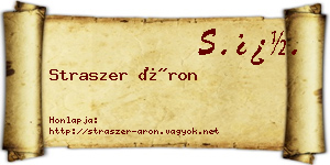 Straszer Áron névjegykártya